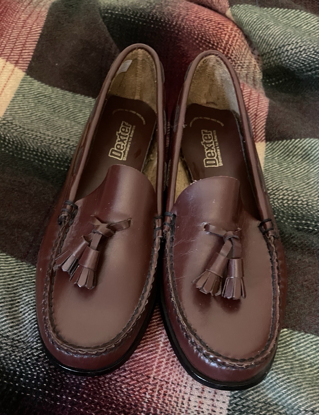 NEW!!  Dexter Brown Leather Tassel Loafers Sz 8.5 W
