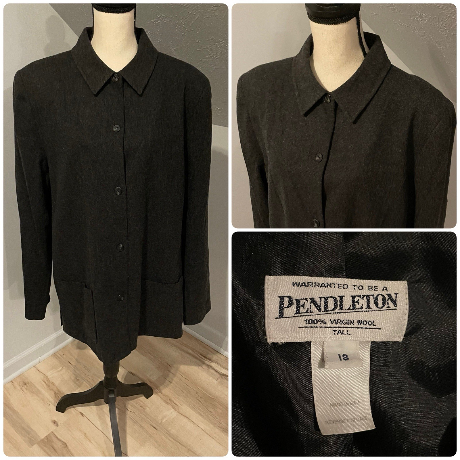 Vintage Pendleton Virgin Wool Full Button Blazer … - image 1