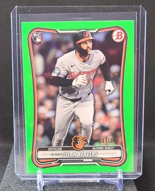 DYLAN BEAVERS /399 BOWMAN ROOKIE NEON GREEN RC BALTIMORE ORIOLES #69 2026