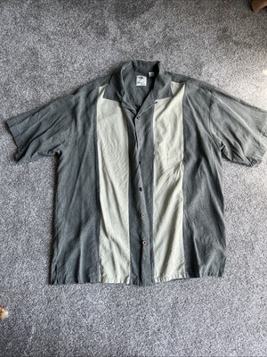 Brigata Short Sleeve Hawaiian Button Up Shirt Men's Size L 100% Silk