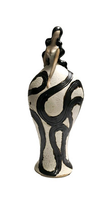 VTG Abstract Expression Ceramic Figural Woman Sculpture Studio Art Pottery 17''