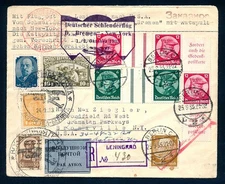 Germany - Leningrad,  Catapault Mail, mixed franking, October 1-2, 1933