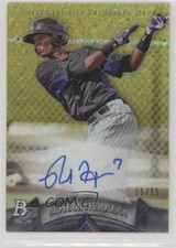 2014 Bowman Platinum Prospects Canary Diamond 11/15 Rosell Herrera Auto 2x4