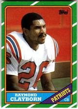 1986 Topps #41 RAYMOND CLAYBORN New England Patriots NFL Football