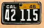 Item photo. Show Listing Details page. Listing 1946 California Motorcycle License Plate Number Tag