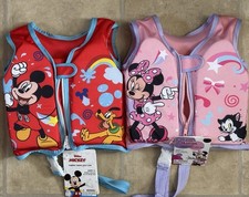 MICKEY OR MINNIE MOUSE CHILDS FABRIC SWIM VEST S/M AGES 1 WEIGHT CAPACITY 40LBS