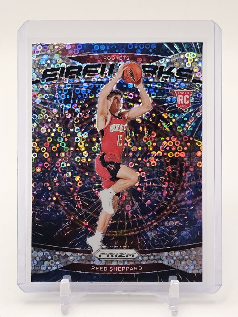 REED SHEPPARD 2024-25 PANINI PRIZM FIREWORKS ROOKIE FAST BREAK RC Q3549