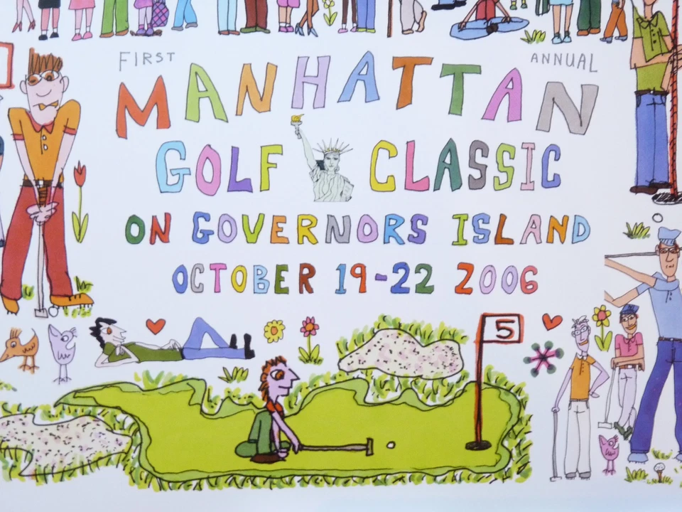 James Rizzi - Manhattan Golf Classic 2006, Poster / Plakat handsigniert, NEU - Bild 3 von 4
