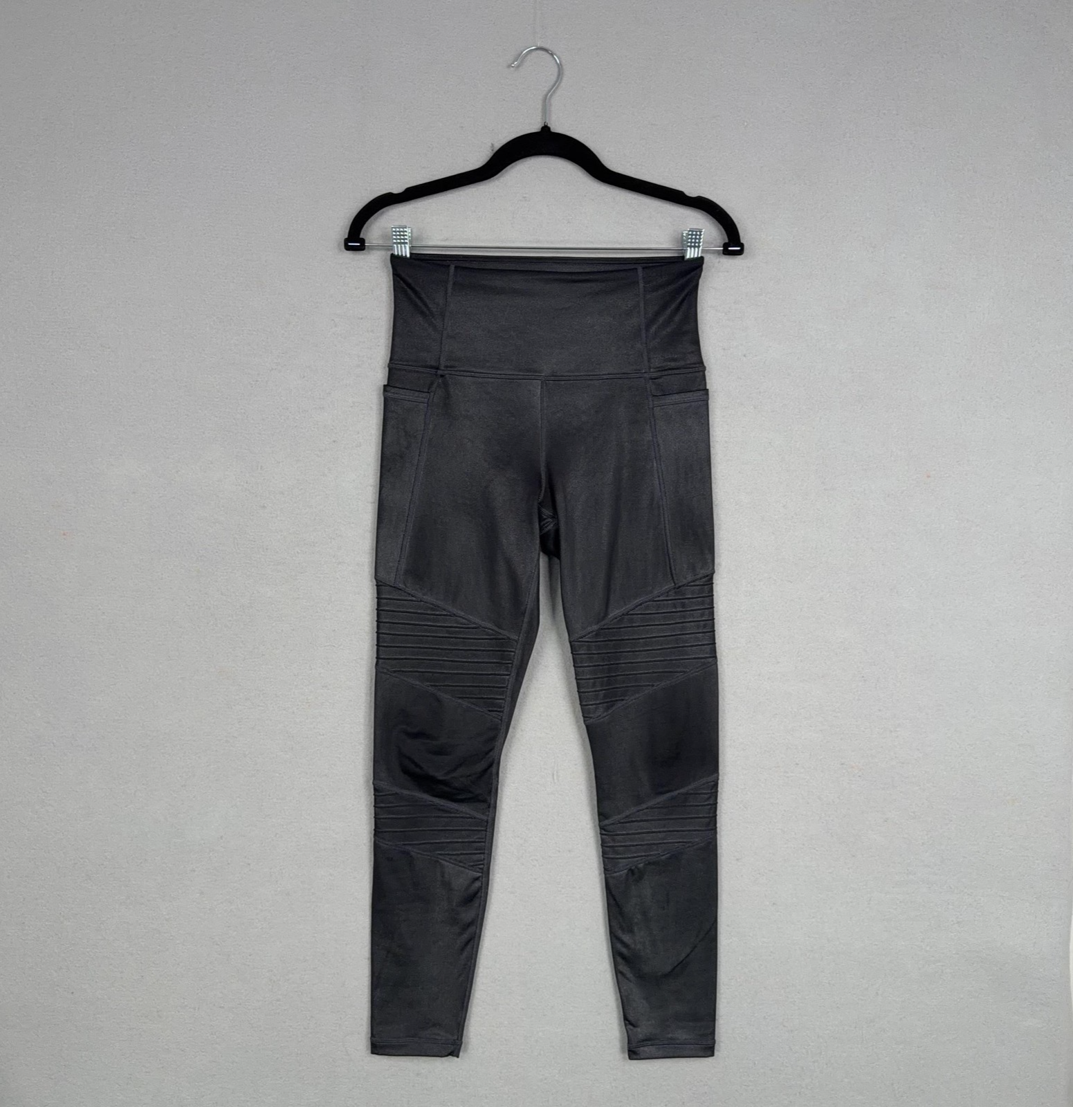 Athleta Leggings Womens XS Inclination Moto Biker Pants Black High Rise Pockets