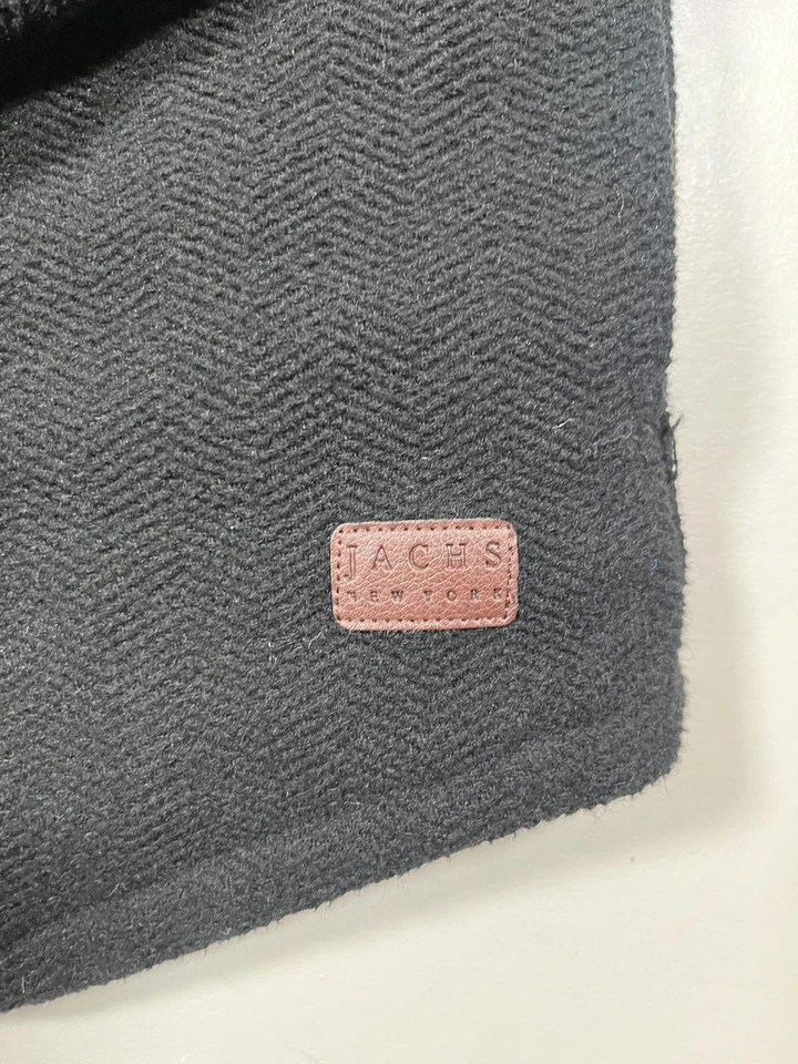 JACHS New York Jacket Mens Large Black Sherpa Lined Shirt Shacket Button Front - Image 4 of 4