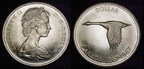 CANADA 1967 Silver Dollar Ch AU