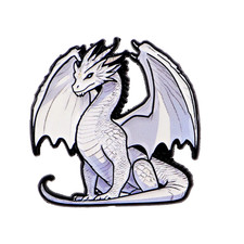 White Dragon Enamel Pin Cool Brooch Pines Lapel Pins Badge on Backpack Clothing