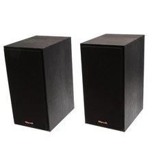 Klipsch Reference R-41M Bookshelf Home Speakers, Black Textured Wood Grain Vinyl