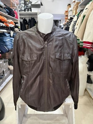 Conbipel genuine leather jacket men man size 56 brown AM25
