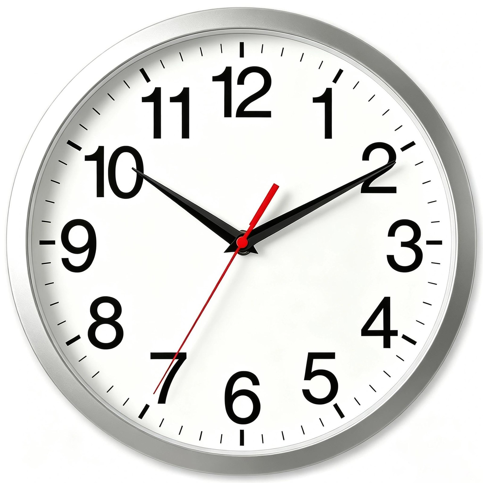 Rohioue Wall Clock Analog 8 Inch Silver Battery Operated Silent Clock