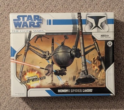 2008  Star Wars  Clone Wars Homing Spider Droid  Hasbro Vehicle Sealed Box Clean