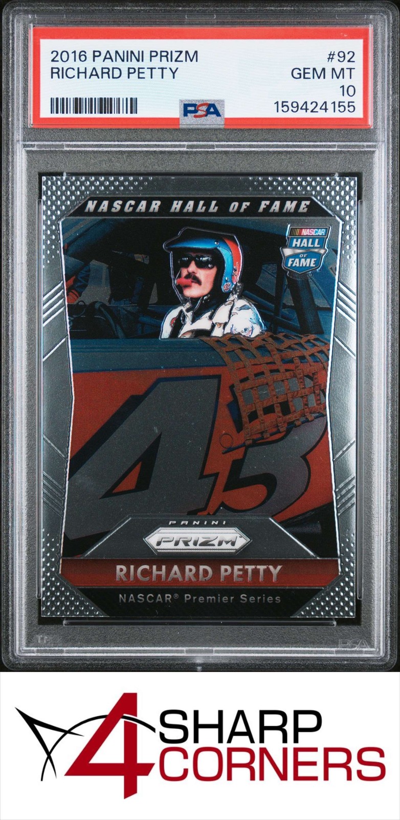 2016 PANINI PRIZM #92 RICHARD PETTY HOF POP 1 PSA 10 view 1