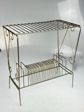 MCM Vintage Wire Metal Turntable Vinyl Record Album Floor Rack Stand