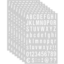 8 Sheets Self Adhesive Vinyl Letters Numbers Kit, Mailbox 1 Inch, White