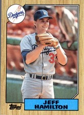 1987 Topps Jeff Hamilton #266 RC Rookie Los Angeles Dodgers MLB Baseball Card 3B. rookie card picture
