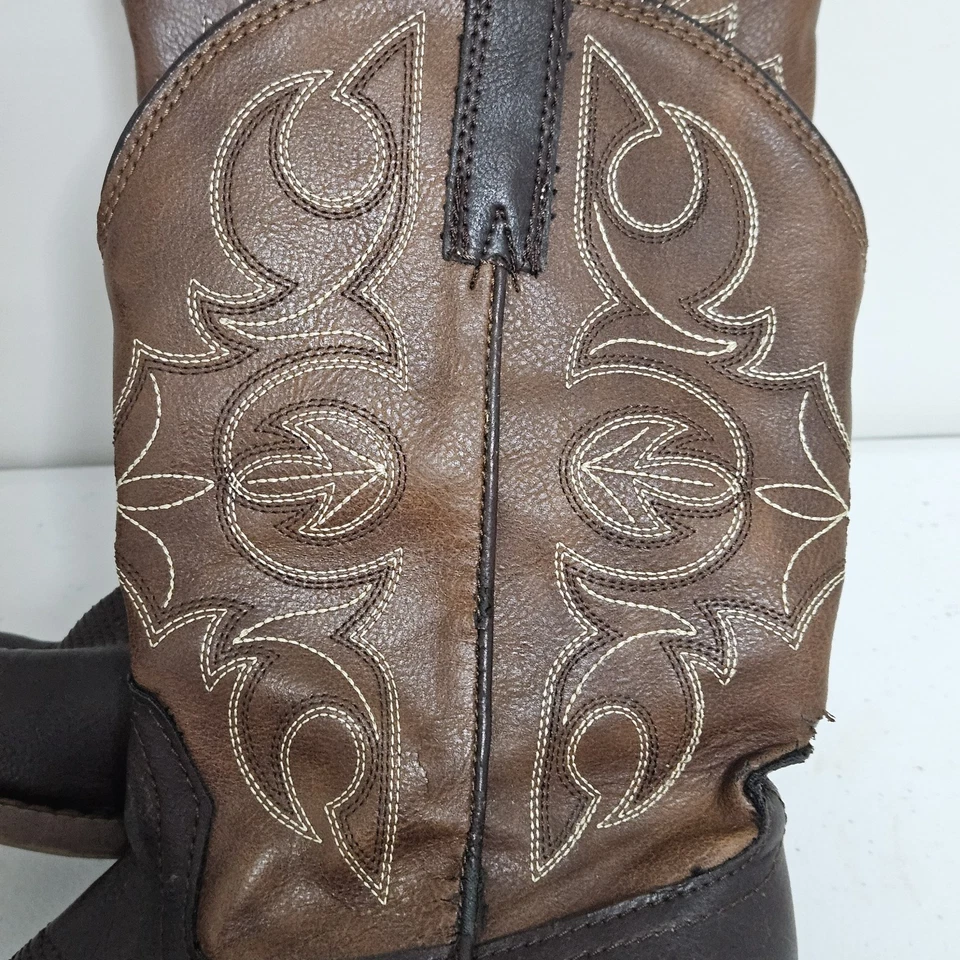 Botas vaqueras Roper Little Kids Western niños 2 dos tonos marrón bordado en muy buen estado Foto 4 de 4