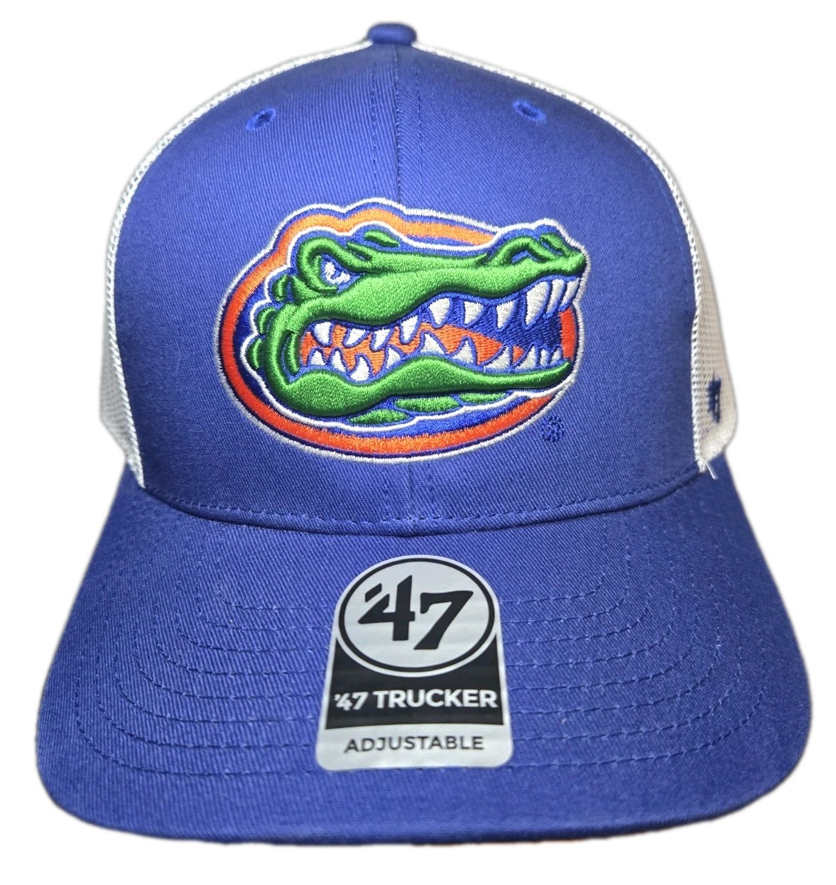 Florida Gators NCAA '47 Brand Trucker White Blue Mesh Snapback Adjustable Hat