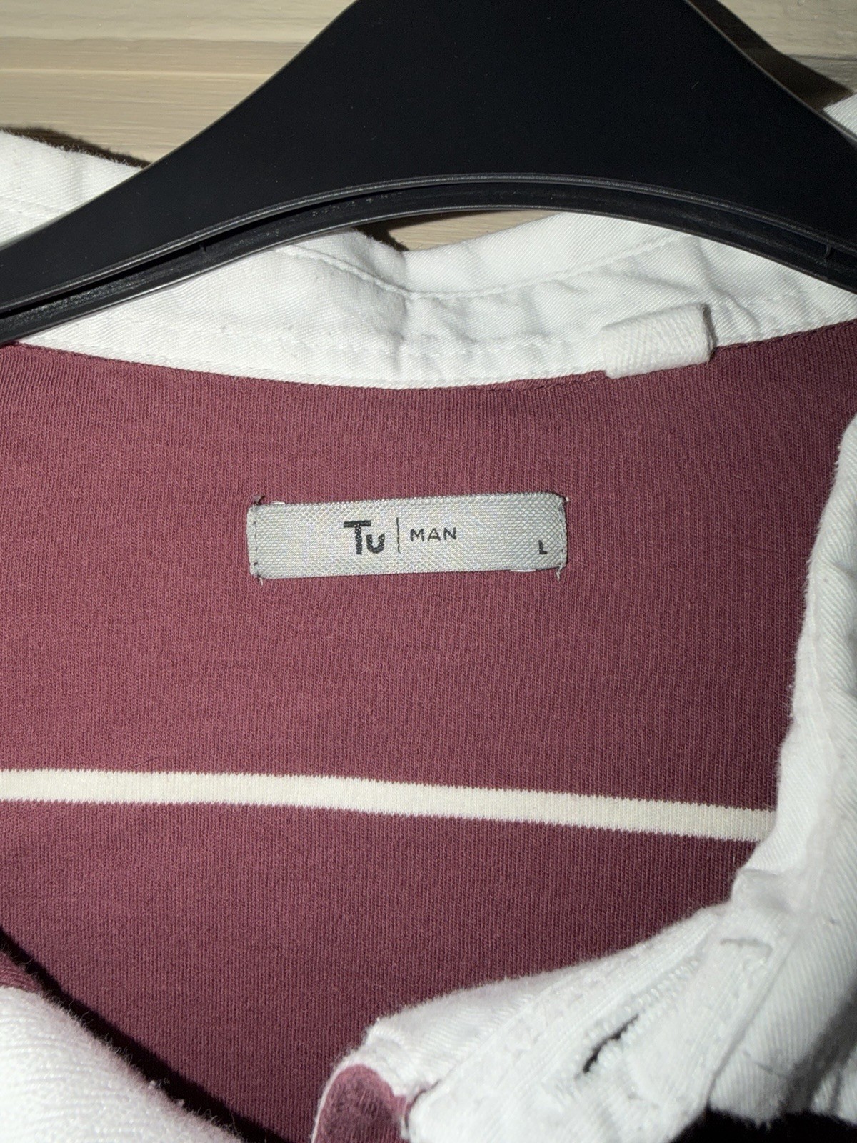 TU Sainsbury's Men’s Polo Short Sleeve Top Size L Burgundy ￼ image 2