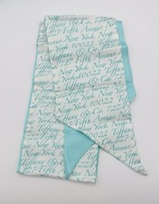 Tiffany Co Scarf Scarf Silk Setan Blue Bandeau Key w/Box for Purse Neck Notes