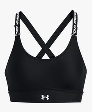 NWT Under Armour Womens Infinity Mid 2.0 Sports Bra Black Size XL D/DD -Ret 40