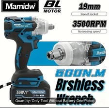 Impact Wrench 1/2'' Cordless Electric Gun High Power Driver /2x Li-ion Battery