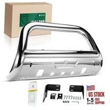 3.5" Bull Bar Push Bar with Skid Plate Light Mount Fit Dodge Ram 2500 S/S 304