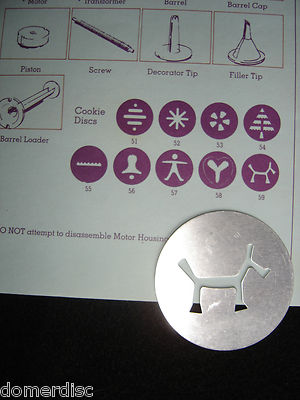 Vtg Wearever Super Shooter Cookie Maker Replacement Disc #59 Metal Part Dog 