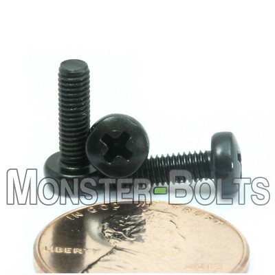 Bulk Qty 3,000 - M3 x 10mm DIN 7985A Metric Phillips Pan Machine Screw Black Ox