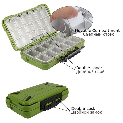Goture Fishing Tackle Box Double Layer Lures Bait Hook Fly Box Accessories S/M/L - Picture 5 of 13