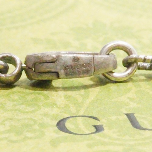 GUCCI Necklace Pendant SV925 Silver Cross Square G length 27.5" unisex w/ Box - Picture 11 of 16