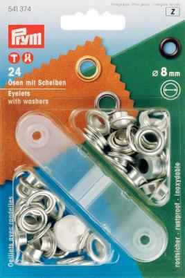 PRYM Ösen 8mm mit Scheiben silber - Bild 1 von 1