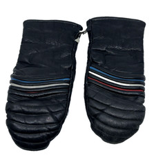 VTG Skitique Leather Mittens W's M Red White Blue Striped Black