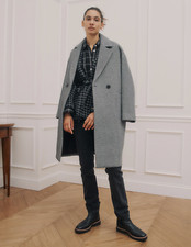 Nwt Madewell Averdon Coat Black White Herringbone Wool Xx-small Insuluxe Fabric