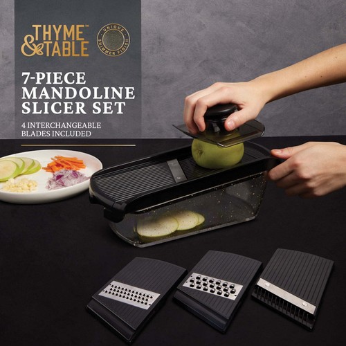 Thyme & Table 7-Piece Mandolin Slicer Set with 4 Stainless Steel Blades New - Picture 3 of 10