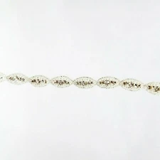 Perial Co Rhinestone Trim Gold Eye Crystal Chain  Sold by Yard