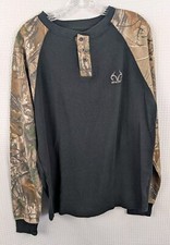 RealTree Thermal Henley Long Sleeve Shirt Size XL Cotton/Poly