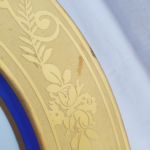 Hutschenreuther LHS 4 Dinner Plates Cobalt Heavy Gold Encrusted Rim Selb Bavaria - Picture 10 of 11