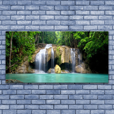Acrylglasbilder Wandbilder aus Plexiglas  140x70 Wasserfall Baum Natur