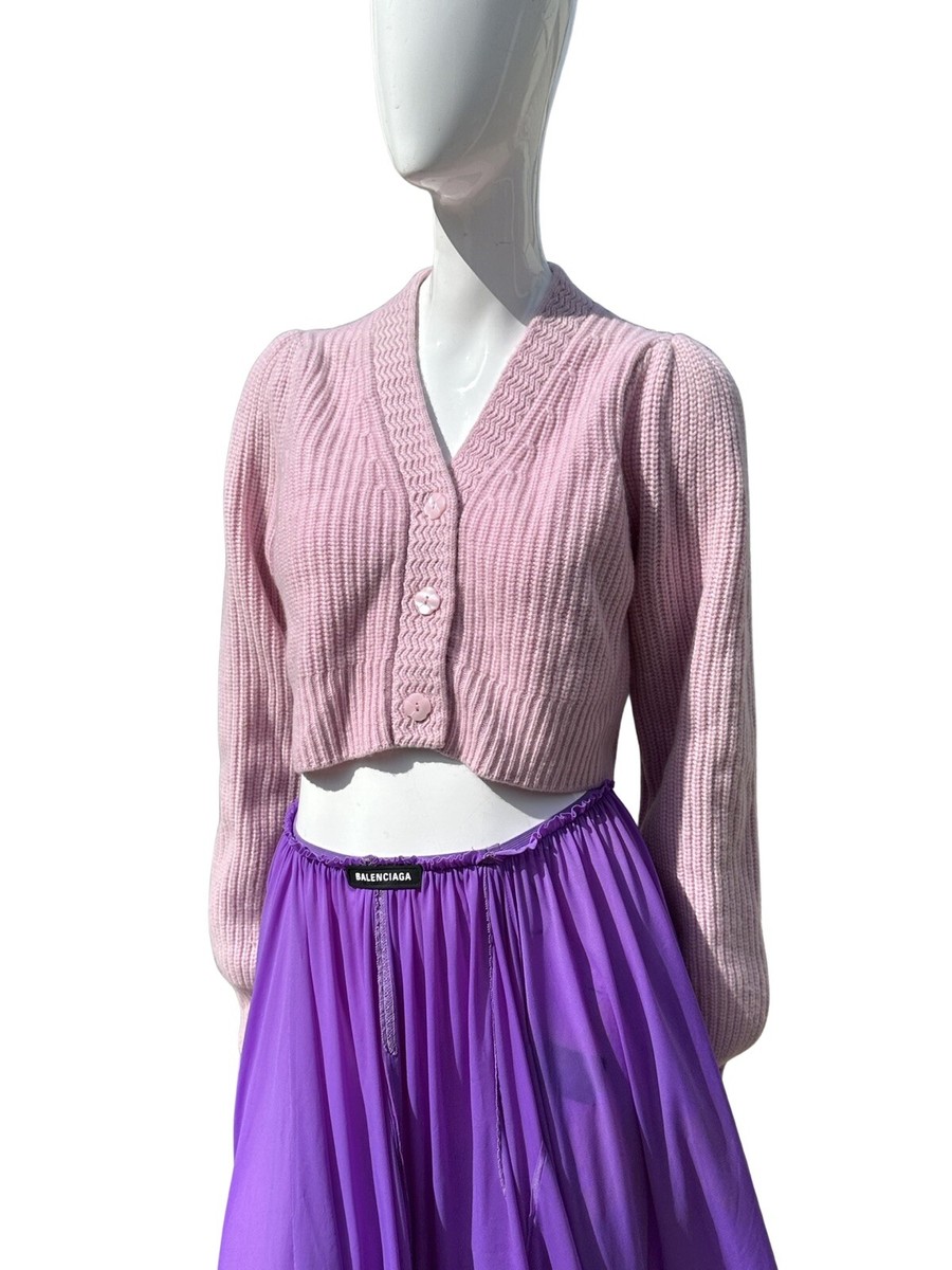 LOVE SHACK FANCY Avignon cropped cardigan pink sweater size XS new with tags