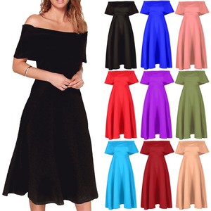 bardot midi skater dress