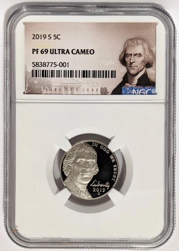 2019-S 5C JEFFERSON Nickel PROOF NGC PF 69 Ultra Cameo - Portrait Label -