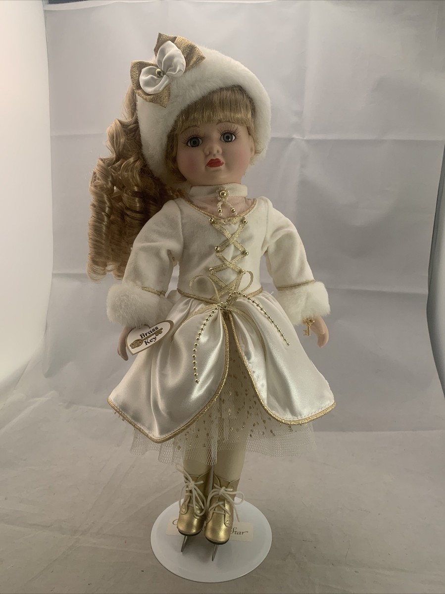 Brass Key Victorian Star Collection Porcelain Doll Ice Skater w