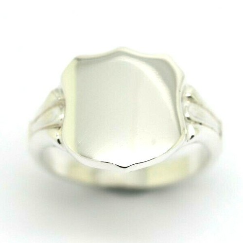 Kaedesigns New Sterling Silver Shield Large Signet Ring Size Q / 8 - Picture 8 of 14