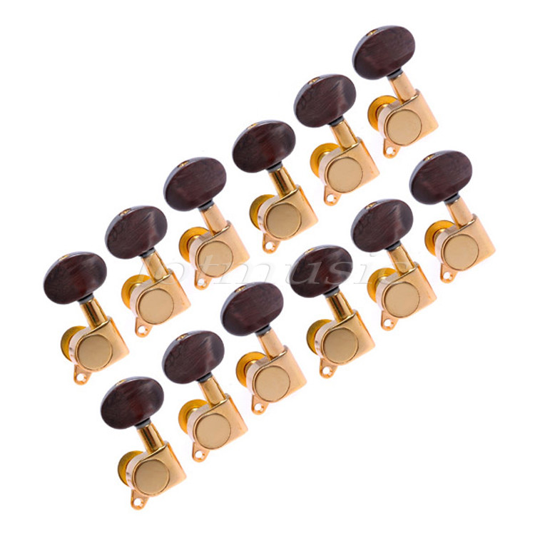 Keys Acoustic Guitar Tuning Pegs Machine Heads Amber Brown String Peg