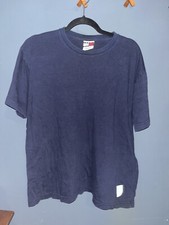 VINTAGE Tommy Hilfiger Plain Navy Blue T-Shirt Size XL Made In USA 90s Cotton